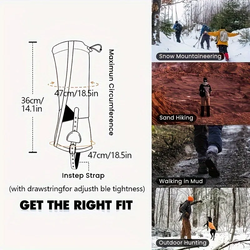 2pcs Waterproof Leg Gaiters For Hiking, Hunting And Walking - Breathable Mountain Climbing Shoe Gaiters For Men And Women - Protect Your Legs From Water & Snow