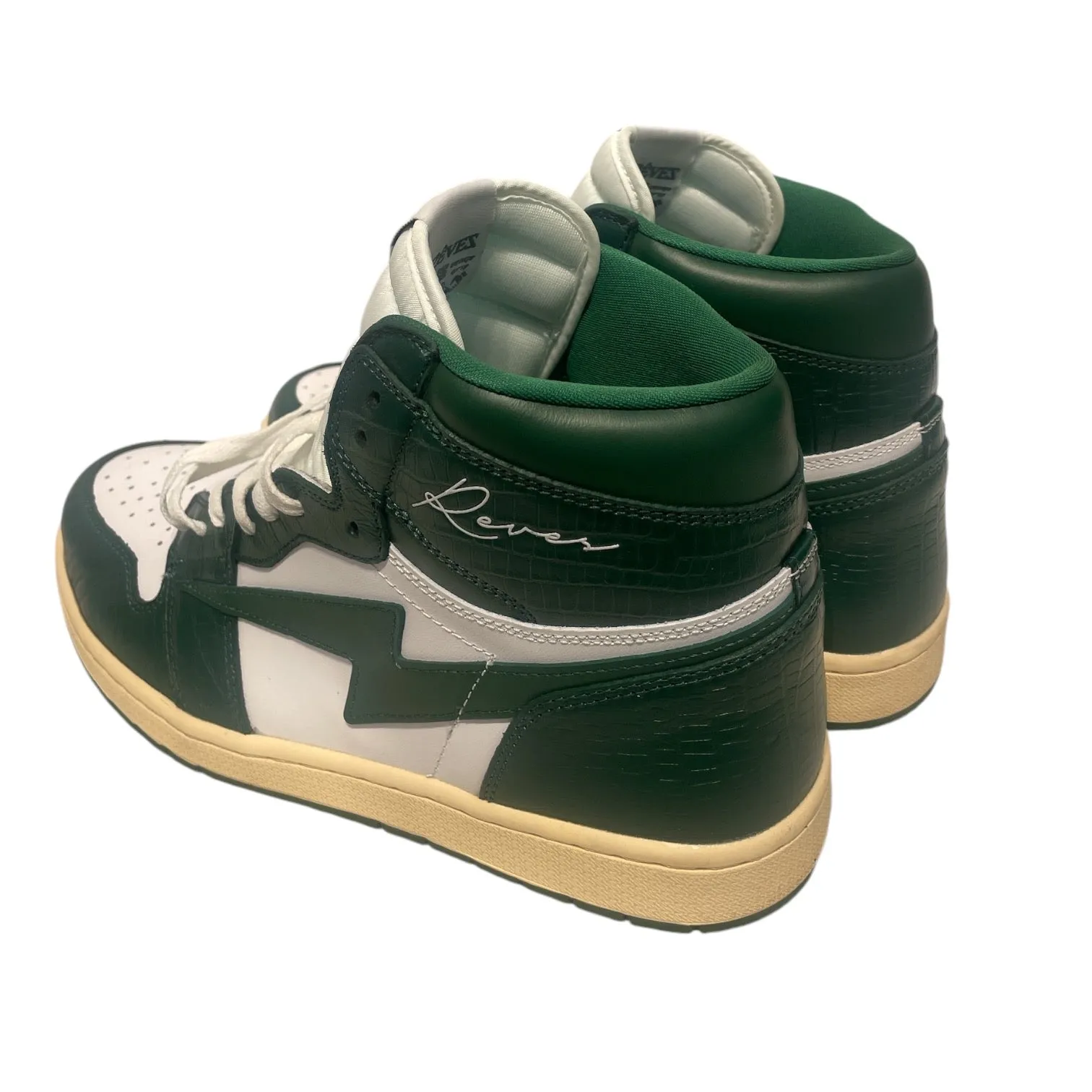 Air Kiy/Hi-Sneakers/US 13/Leather/GRN/Reves Paris 85 Croc Skin
