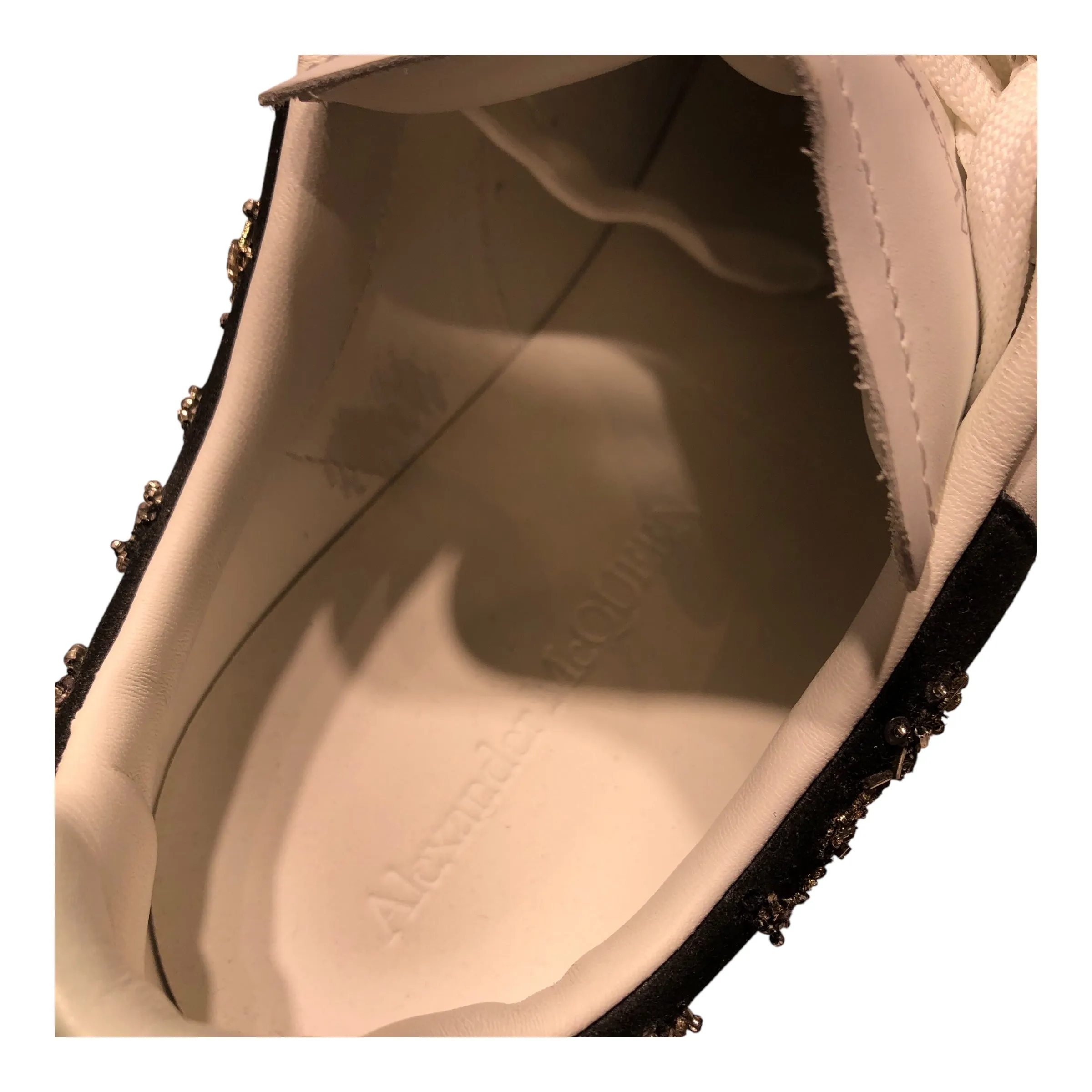 Alexander McQueen/Low-Sneakers/EU 42/Leather/WHT/BEADED / SEQUIN DESIGN