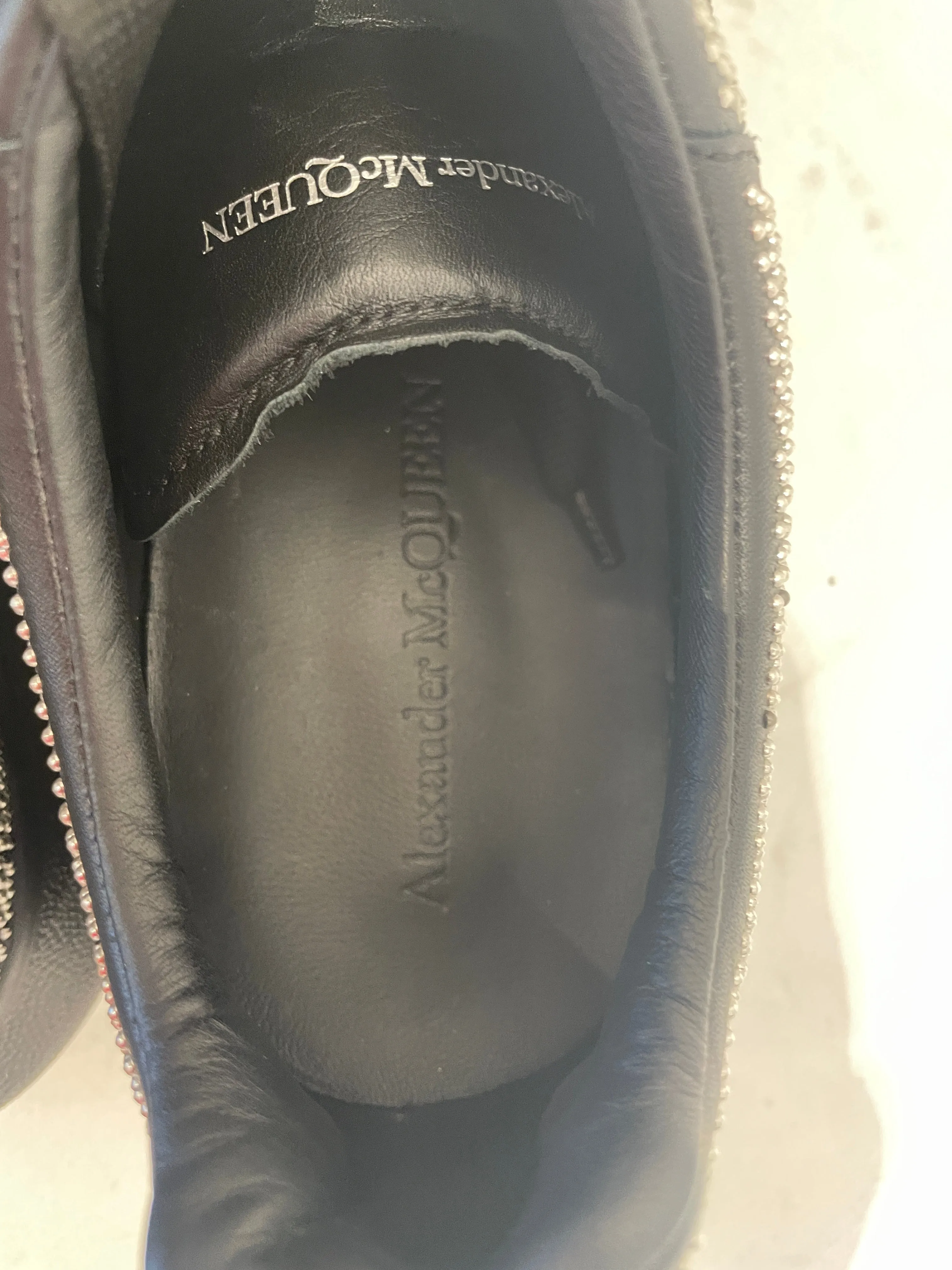 Alexander McQueen/Low-Sneakers/EU 46/Glitter/Leather/BLK/