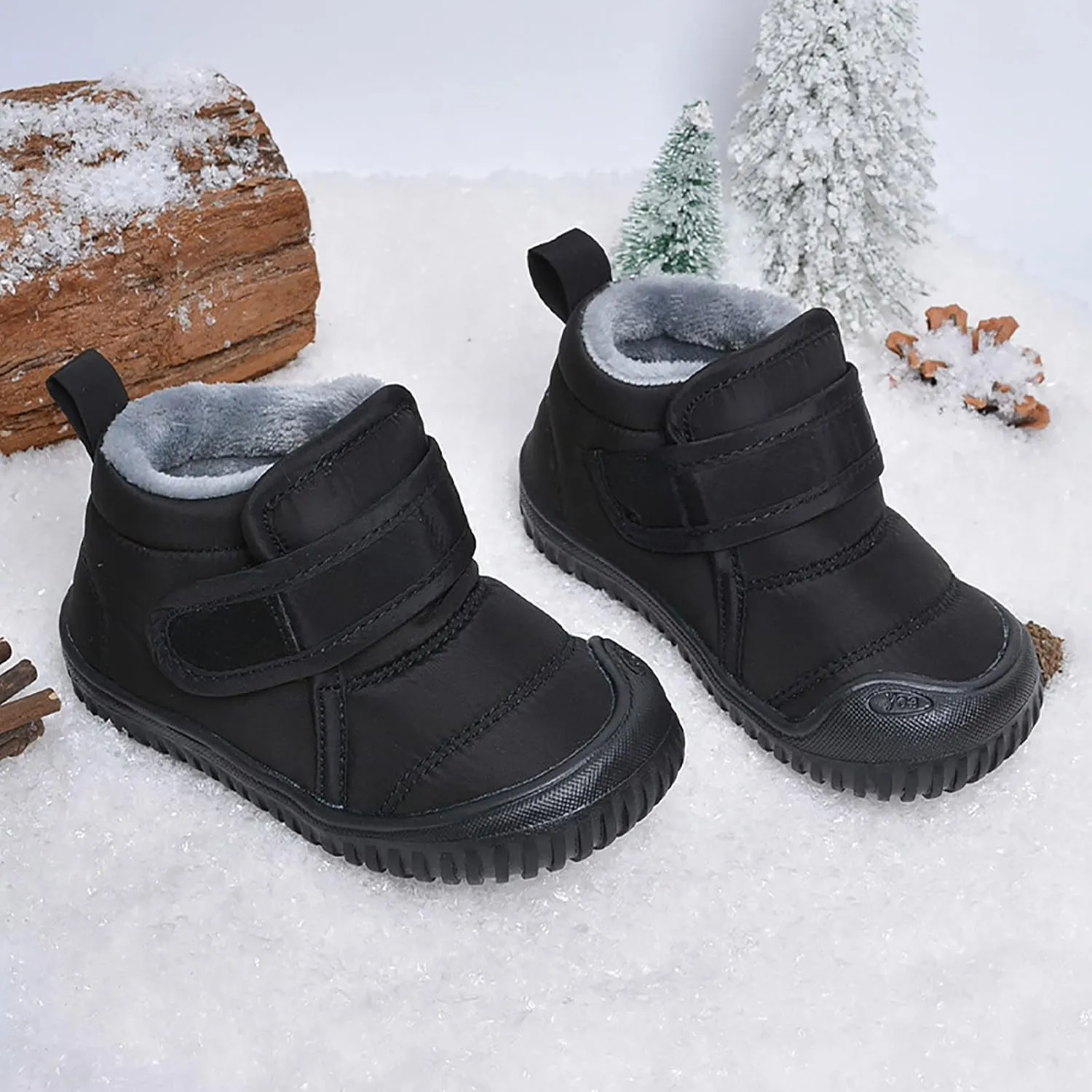 Boys Waterproof Snow Boots Soft Sole Plus Velvet Warm Snow Boots Outdoor Comfortable Winter Shoes