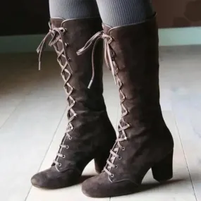 Casual Knee High Suede Boots with Heel for Women | Perfect for Everyday Wear