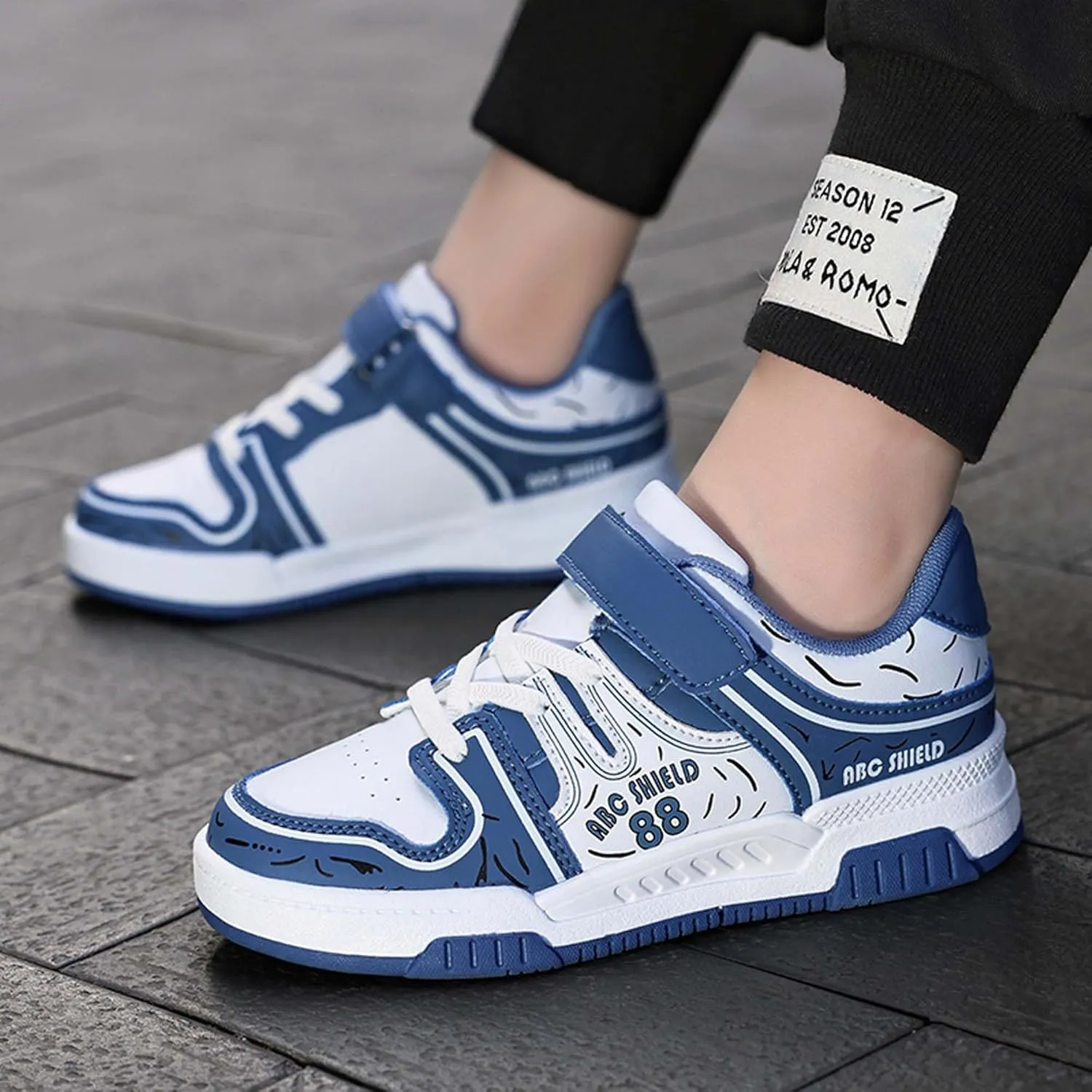Children's Skateboarding Sneakers Boys Girls Fashion Sneakers Children's Casual Skateboarding Walking Shoes Street Personalized Skateboarding Shoes