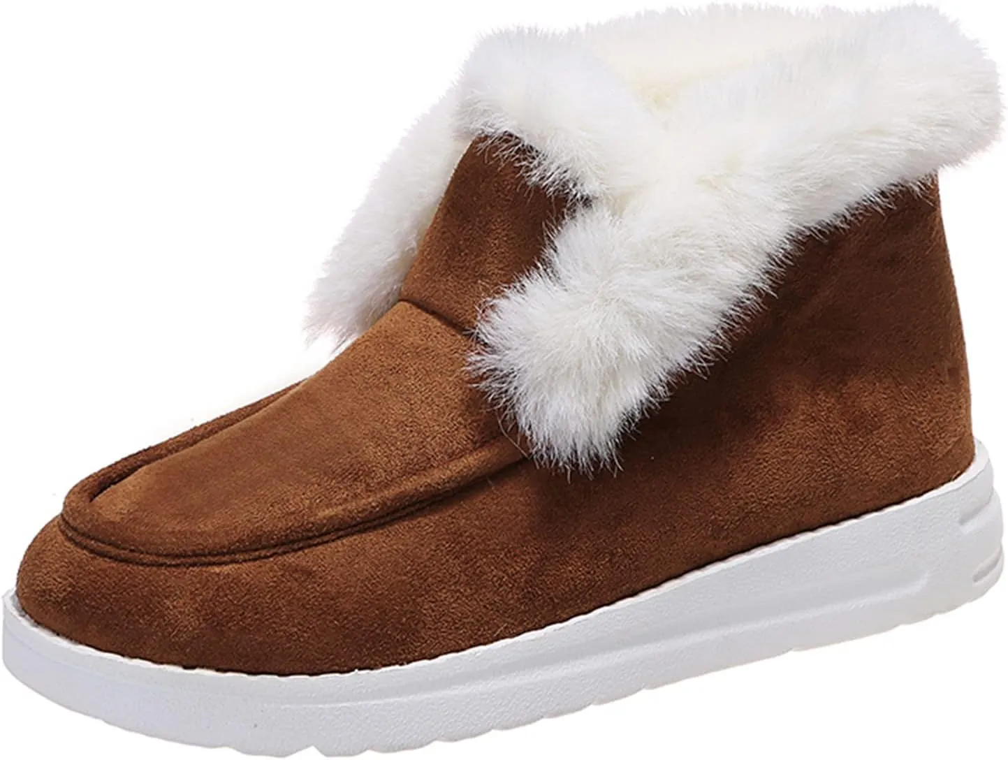 Cute Winter Boots For Women Fashion Snow Boots Warm Fur Lined Casual Trendy Fuzzy Loafers Shoes Ankle Booties 2024