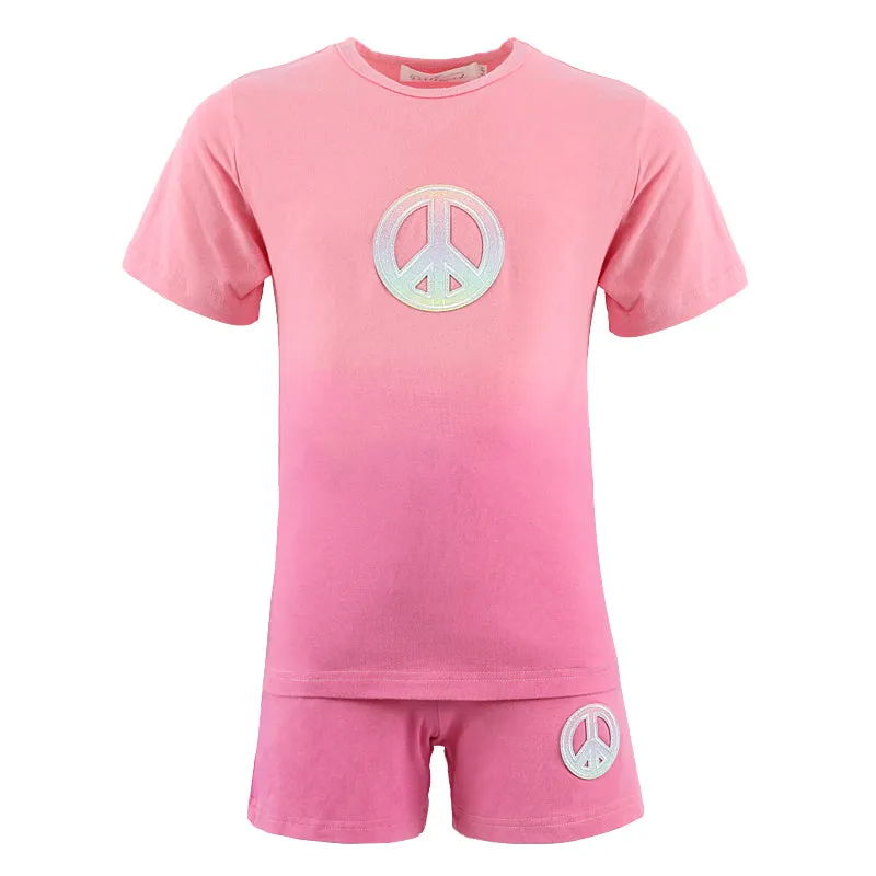 Hand Dyed Ombré Peace Sign Short Set