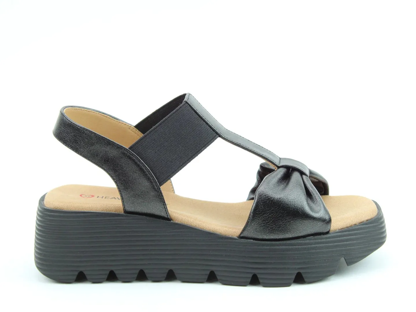 Heavenly Feet Plaza Black Womens Litesoles Slip On Sandals