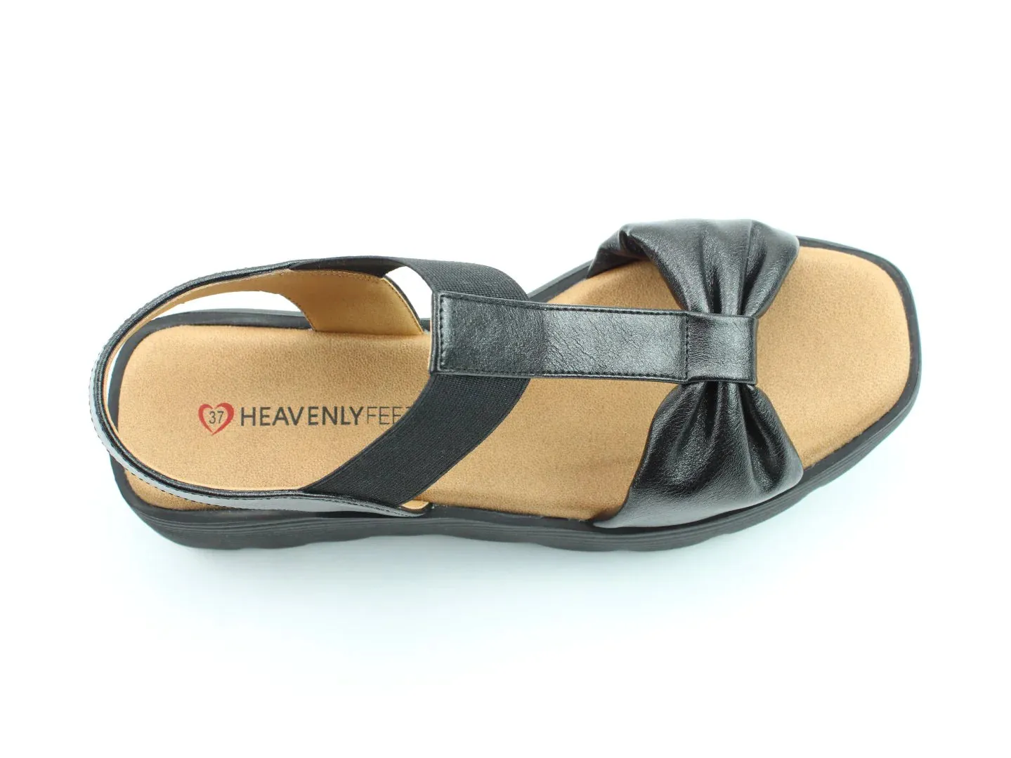 Heavenly Feet Plaza Black Womens Litesoles Slip On Sandals