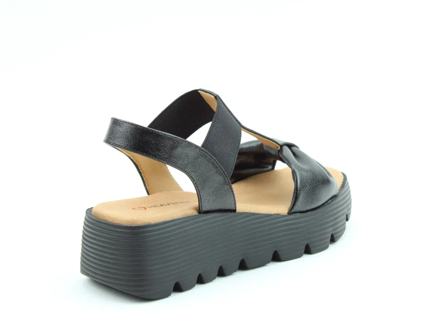 Heavenly Feet Plaza Black Womens Litesoles Slip On Sandals