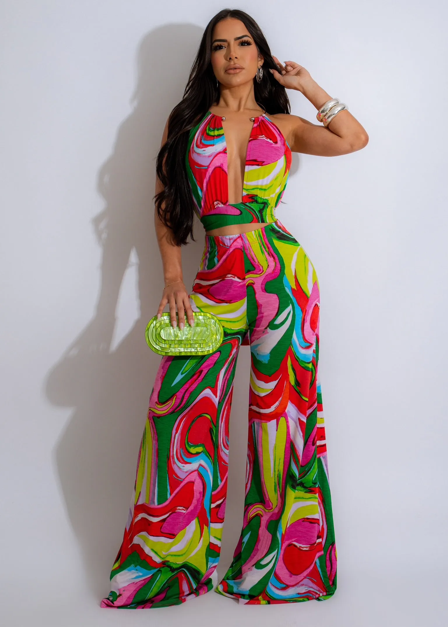 Her Beauty Pant Set Green