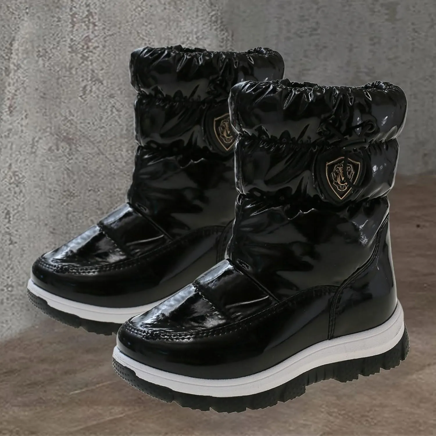 Insulated Snow Boots for Kids Waterroof Winter Comfortable Mid Calf Thicken Warm Outdoor Hiking Girl Boots Size 5