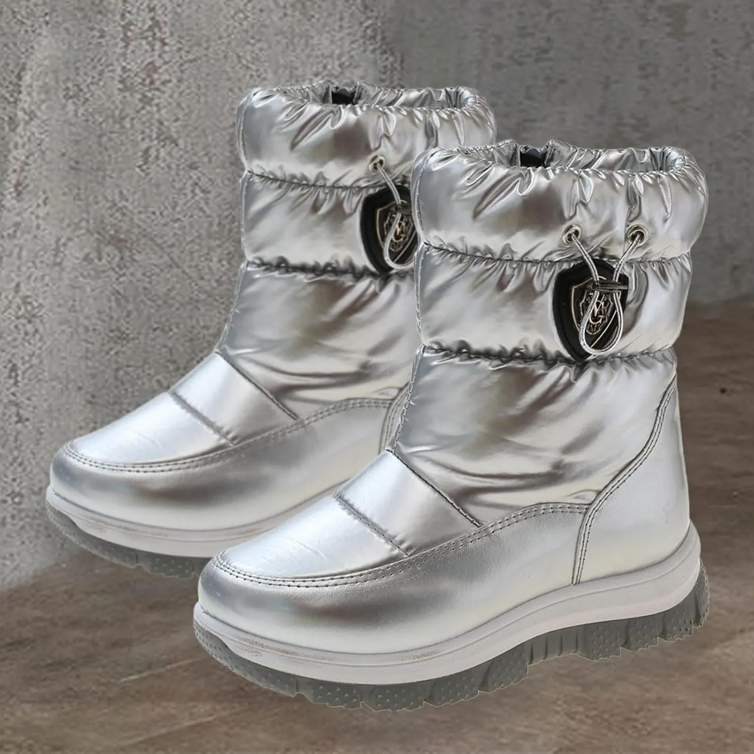 Insulated Snow Boots for Kids Waterroof Winter Comfortable Mid Calf Thicken Warm Outdoor Hiking Girl Boots Size 5