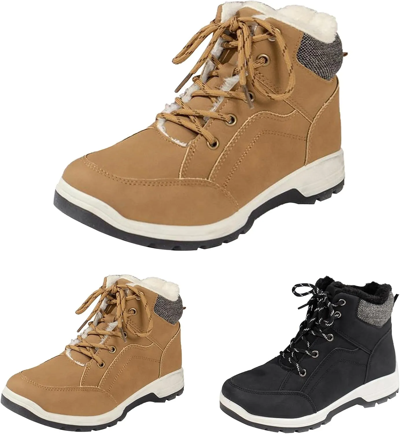 Insulated Women Snow Shoes Lac Up Anti-Slip Winter Walking Shoes For Men Hiking Boots Women aterproof