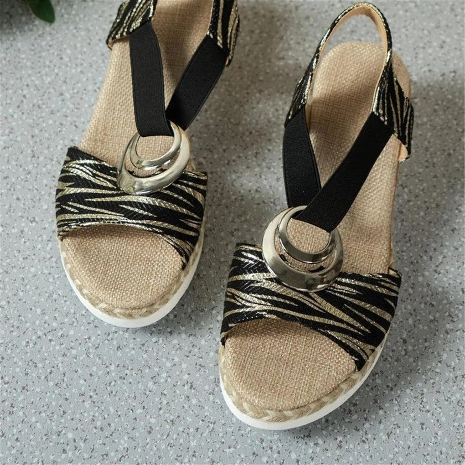 Ladmiple Summer Sandals for Women 2023 Platform Ankle Strap Wedge Sandals Open Toe Comfy Slip On Strappy Wedges Sandal