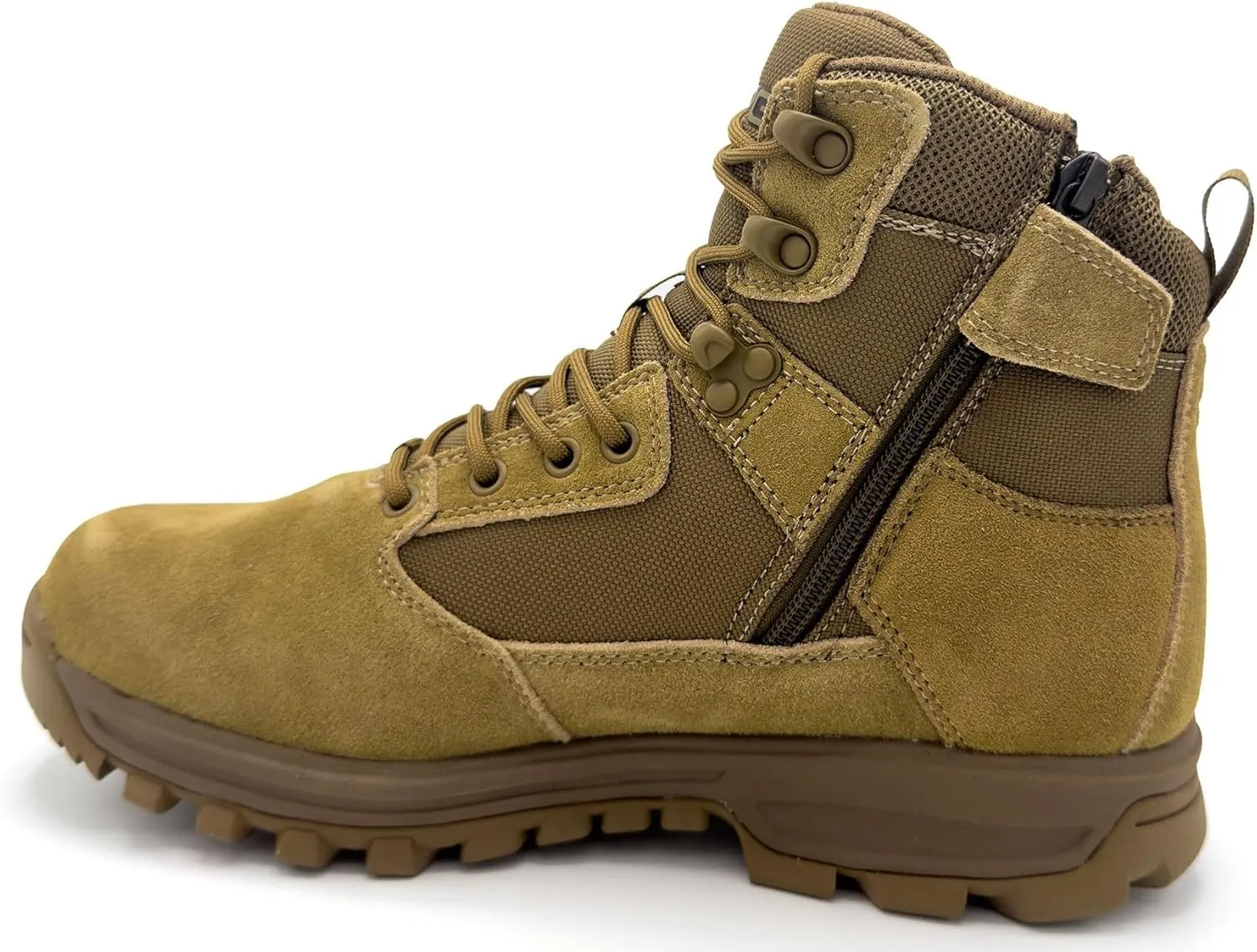 LAPG Men's Sector 6" Side-Zip Duty Boot, Comfortable & Durable Tactical Work & Hiking Boots for Men, Coyote