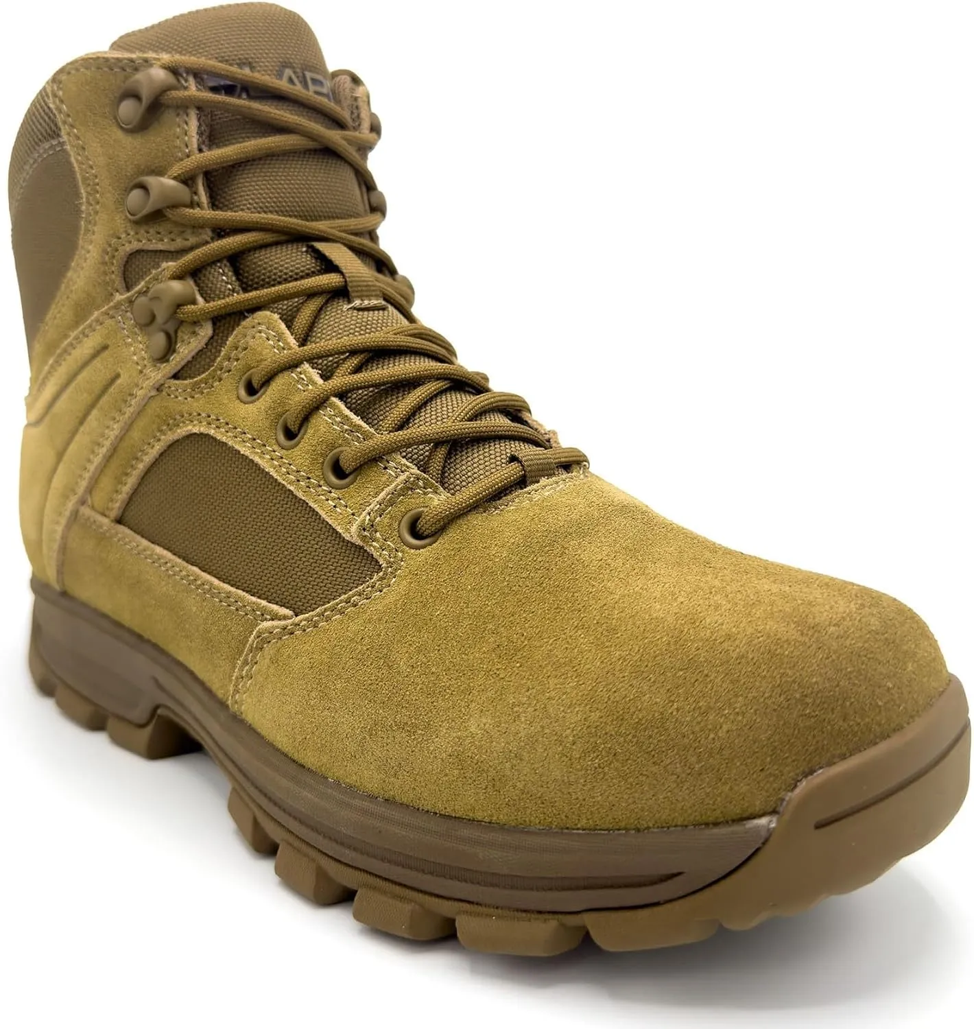 LAPG Men's Sector 6" Side-Zip Duty Boot, Comfortable & Durable Tactical Work & Hiking Boots for Men, Coyote