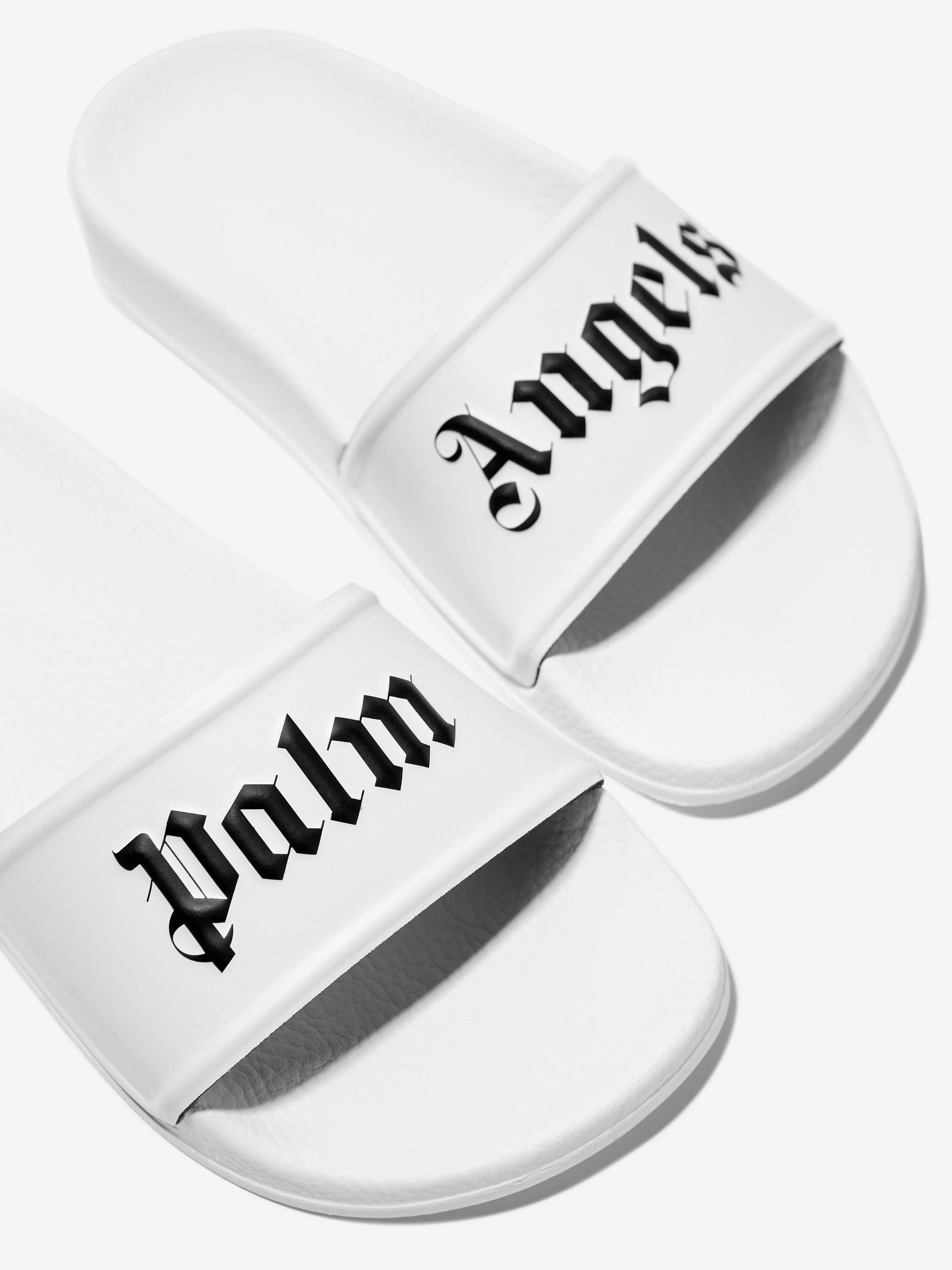 Palm Angels Kids Logo Sliders in White