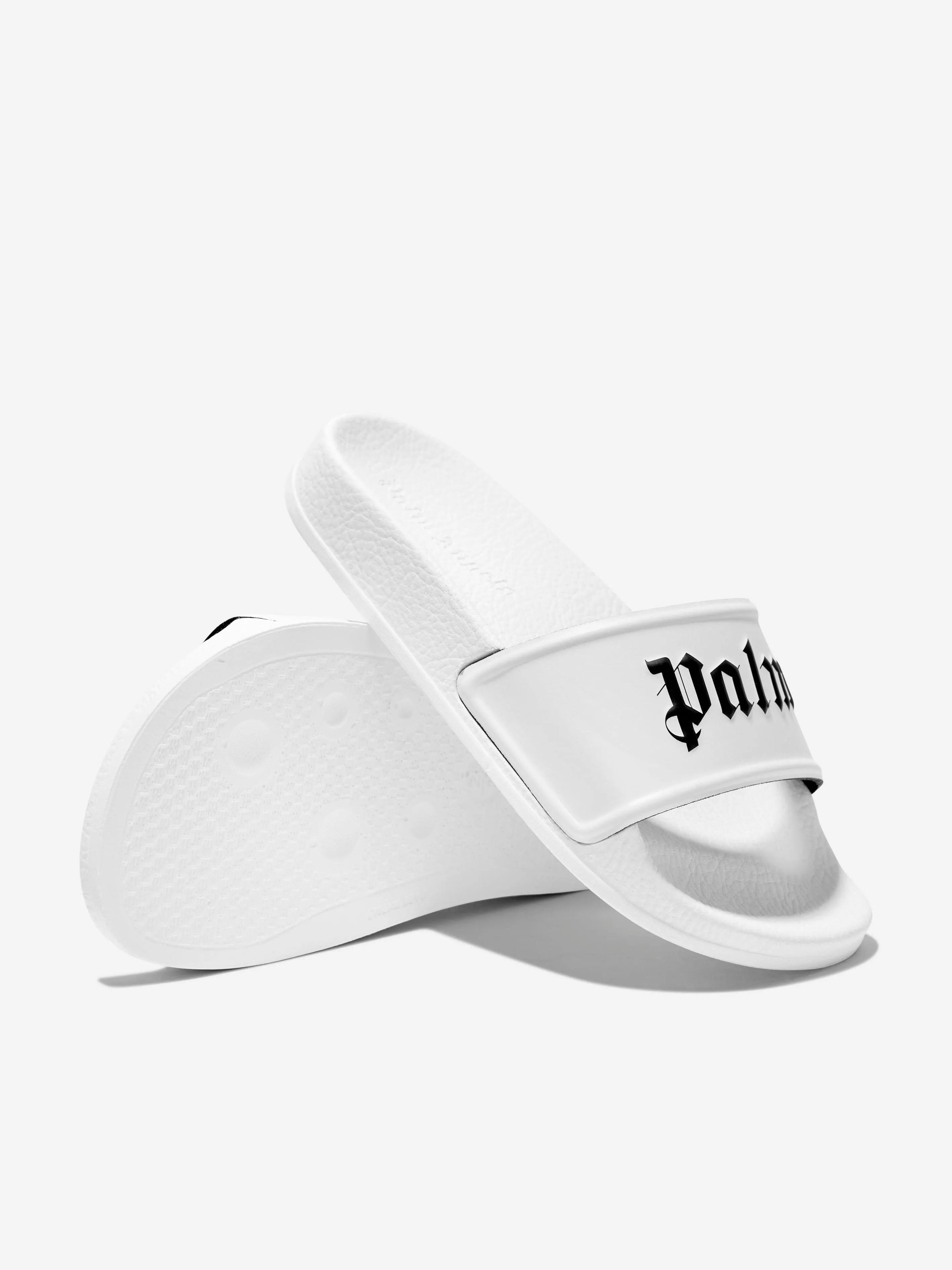 Palm Angels Kids Logo Sliders in White