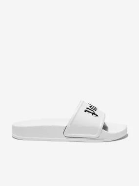 Palm Angels Kids Logo Sliders in White
