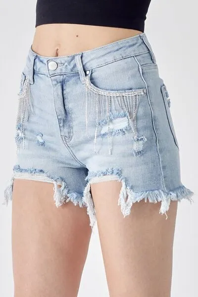 Show Your Rhinestones Denim Shorts