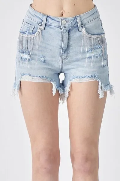 Show Your Rhinestones Denim Shorts