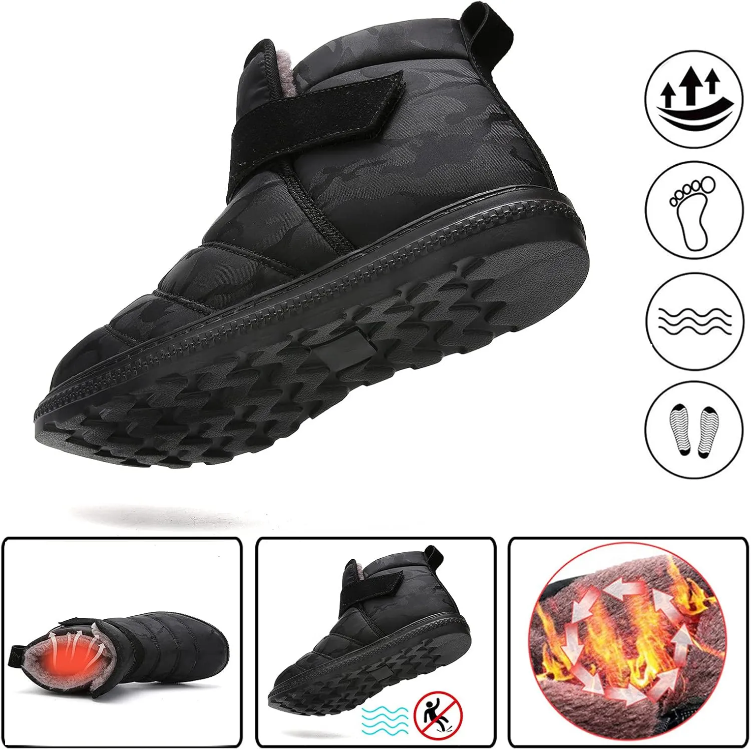 Winter Shoes for Women 2024 Waterproof Insulated Fur Boots Work Lace to Toe Boots Warm Outdoor Boots Womens Winter Shoes